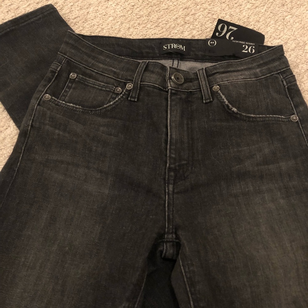 Storm High Rise Skinny Faded Black Jeans